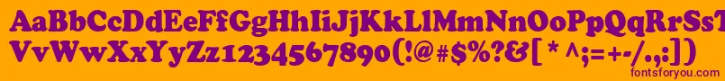 Cooper90n Font – Purple Fonts on Orange Background