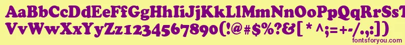 Cooper90n Font – Purple Fonts on Yellow Background
