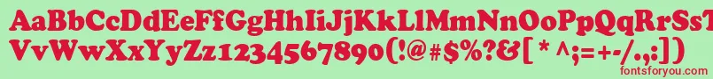 Cooper90n Font – Red Fonts on Green Background