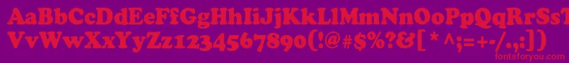 Cooper90n-Schriftart – Rote Schriften auf violettem Hintergrund