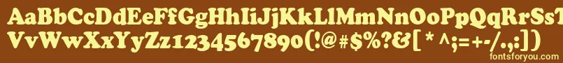 Cooper90n Font – Yellow Fonts on Brown Background