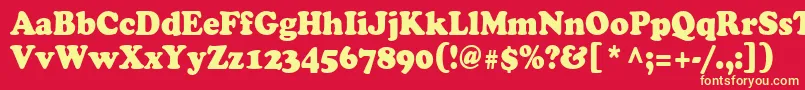 Cooper90n Font – Yellow Fonts on Red Background