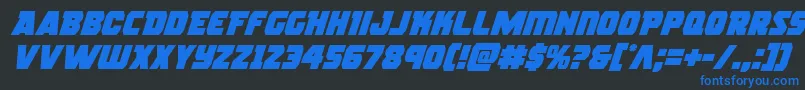 Rogueheroital Font – Blue Fonts on Black Background
