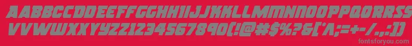 フォントRogueheroital – 赤い背景に灰色の文字