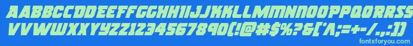 Rogueheroital Font – Green Fonts on Blue Background