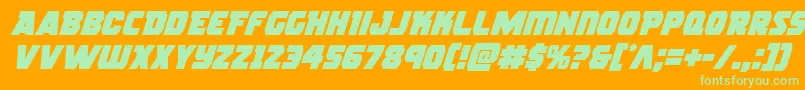 Rogueheroital Font – Green Fonts on Orange Background