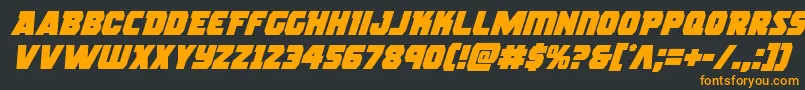 Rogueheroital Font – Orange Fonts on Black Background