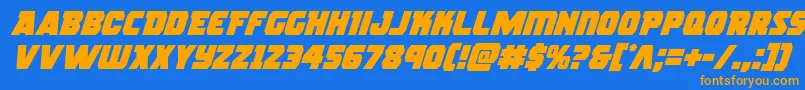 Rogueheroital Font – Orange Fonts on Blue Background