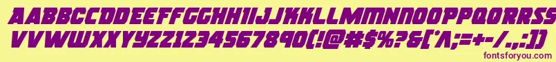 Rogueheroital Font – Purple Fonts on Yellow Background