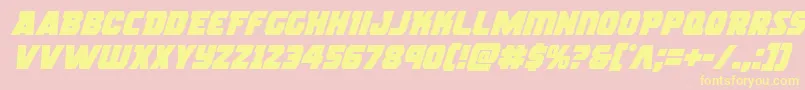 Rogueheroital Font – Yellow Fonts on Pink Background