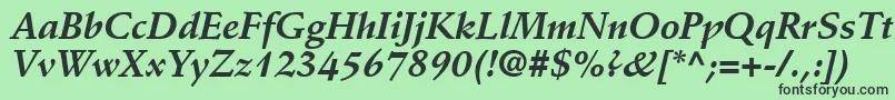 フォントDeutchSsiBoldItalic – 緑の背景に黒い文字