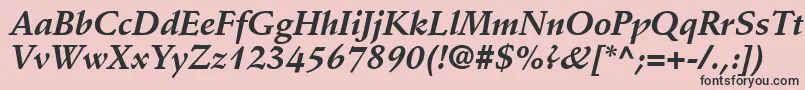 DeutchSsiBoldItalic Font – Black Fonts on Pink Background