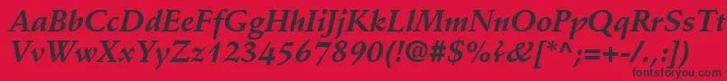 DeutchSsiBoldItalic Font – Black Fonts on Red Background