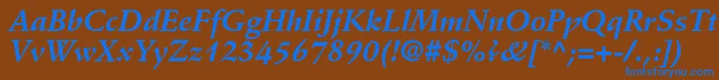 DeutchSsiBoldItalic Font – Blue Fonts on Brown Background