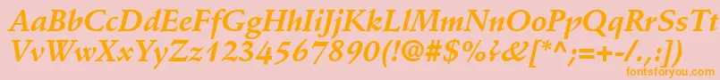 DeutchSsiBoldItalic Font – Orange Fonts on Pink Background