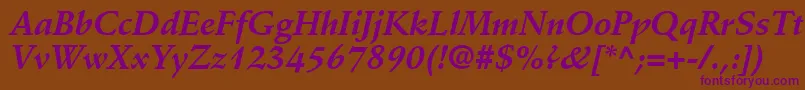 DeutchSsiBoldItalic Font – Purple Fonts on Brown Background