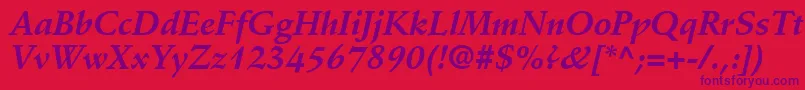 DeutchSsiBoldItalic Font – Purple Fonts on Red Background