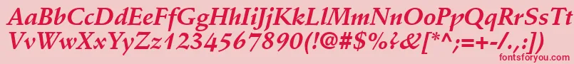 DeutchSsiBoldItalic Font – Red Fonts on Pink Background
