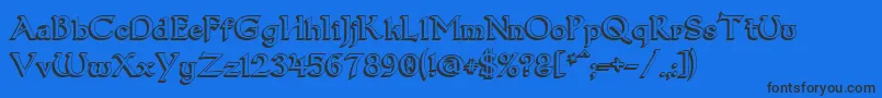 Dum13D Font – Black Fonts on Blue Background