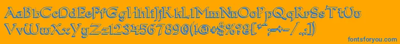 Dum13D Font – Blue Fonts on Orange Background