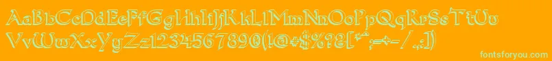 Dum13D Font – Green Fonts on Orange Background