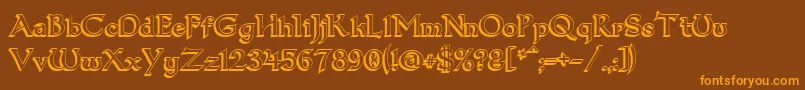 Dum13D Font – Orange Fonts on Brown Background