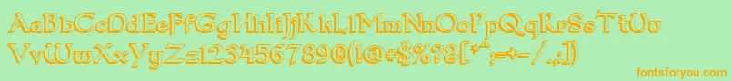 Dum13D Font – Orange Fonts on Green Background