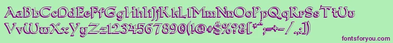 Dum13D Font – Purple Fonts on Green Background