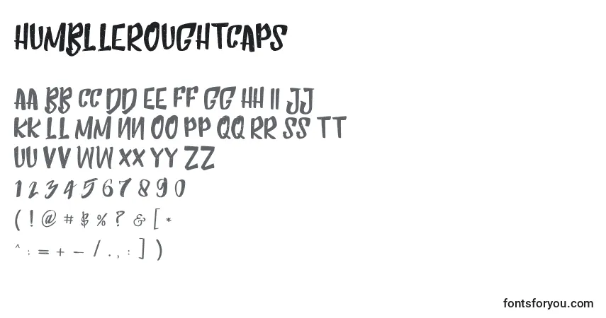 Czcionka HumblleRoughtCaps – alfabet, cyfry, specjalne znaki