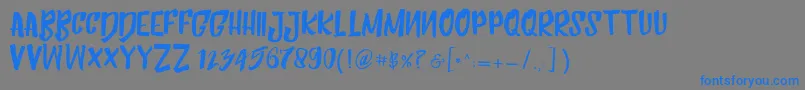 HumblleRoughtCaps Font – Blue Fonts on Gray Background