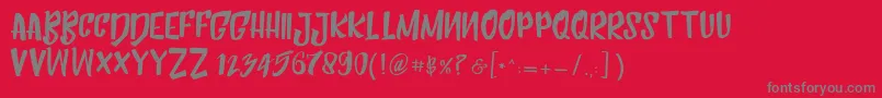 HumblleRoughtCaps Font – Gray Fonts on Red Background