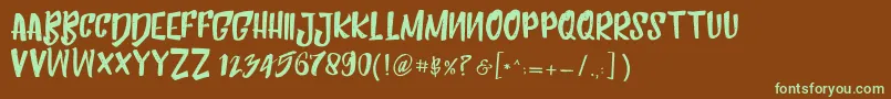 HumblleRoughtCaps Font – Green Fonts on Brown Background