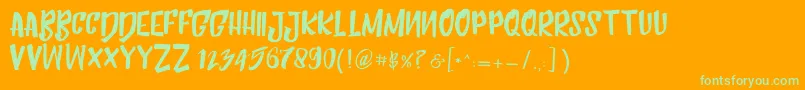 HumblleRoughtCaps Font – Green Fonts on Orange Background