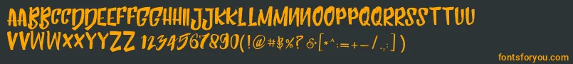 HumblleRoughtCaps Font – Orange Fonts on Black Background