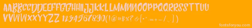 HumblleRoughtCaps Font – Pink Fonts on Orange Background