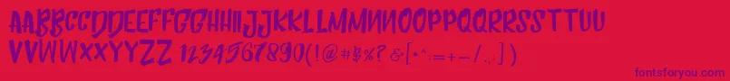 HumblleRoughtCaps Font – Purple Fonts on Red Background