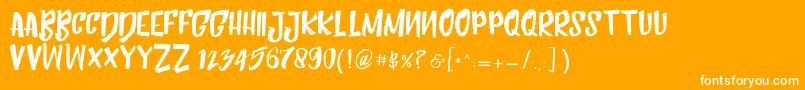 HumblleRoughtCaps Font – White Fonts on Orange Background