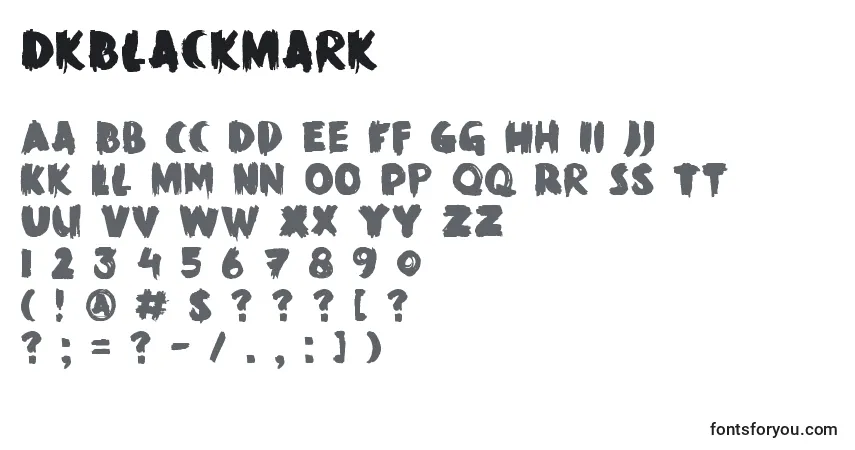 DkBlackMark-fontti – aakkoset, numerot, erikoismerkit