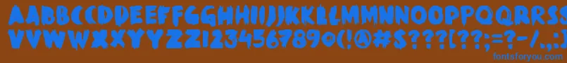 DkBlackMark Font – Blue Fonts on Brown Background