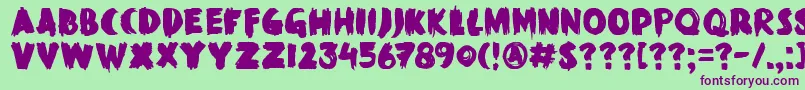 DkBlackMark Font – Purple Fonts on Green Background