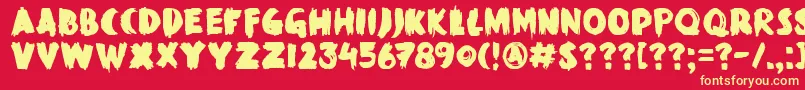 DkBlackMark Font – Yellow Fonts on Red Background