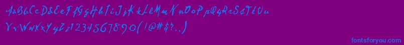 Deartheo-Schriftart – Blaue Schriften auf violettem Hintergrund