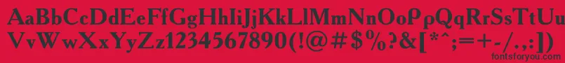 Police AAdemyBold – polices noires sur fond rouge