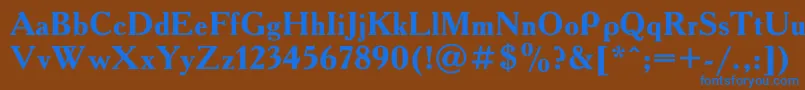 フォントAAdemyBold – 茶色の背景に青い文字