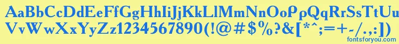 Police AAdemyBold – polices bleues sur fond jaune