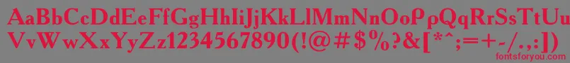 AAdemyBold Font – Red Fonts on Gray Background
