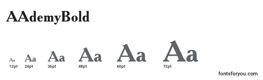AAdemyBold Font Sizes