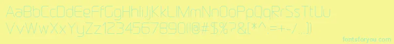 DraftwerkLight-Schriftart – Grüne Schriften auf gelbem Hintergrund