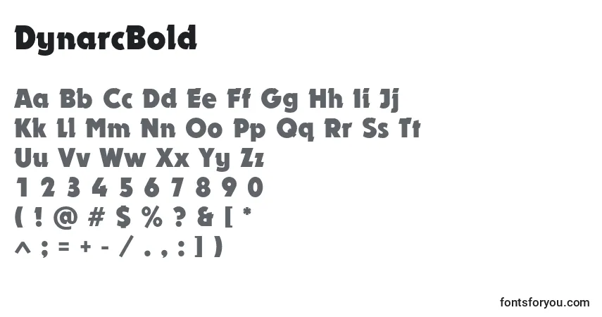 A fonte DynarcBold – alfabeto, números, caracteres especiais