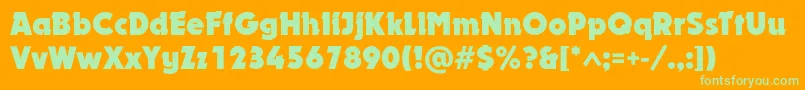 DynarcBold Font – Green Fonts on Orange Background